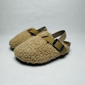 Ruizustock Shearling Clogs Kids Size US 6 EU 22 Light Tan Elastic Slingback